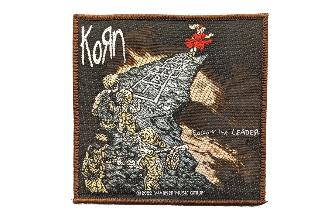 Official Band Merch | Korn - Follow The Leader Brown Edging Woven Patch