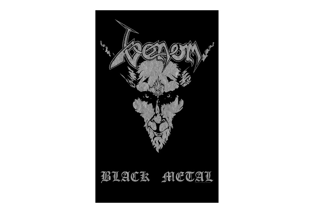 Venom - Silver Black Metal Printed Textile Poster