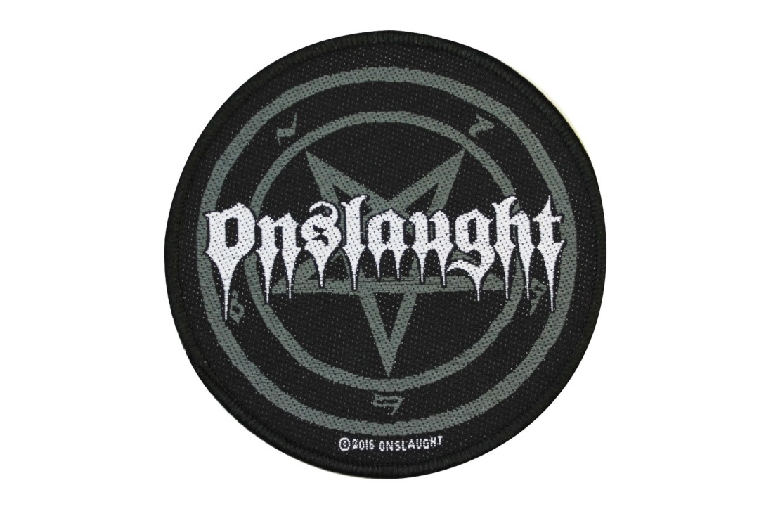 Onslaught - Pentagram Sew On Woven Patch