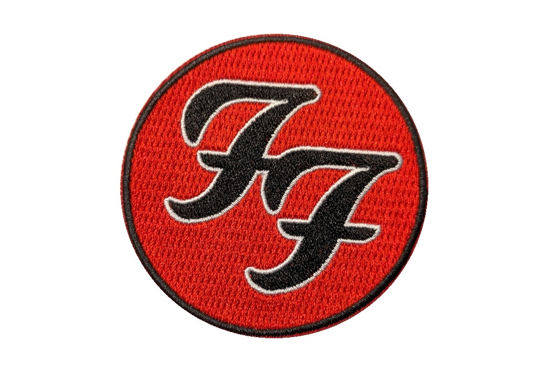 Foo Fighters - FF Logo Black On Red Iron On Embroidered Patch