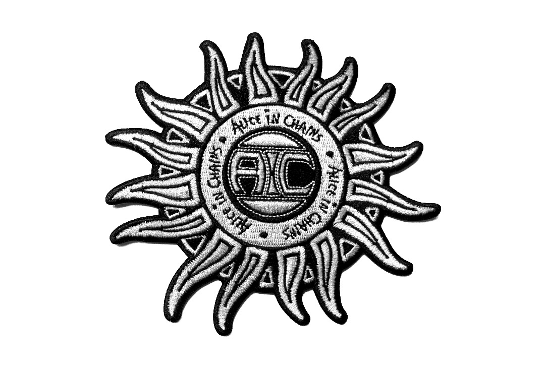 Alice In Chains - Black & White Sun Logo Iron On Embroidered Patch