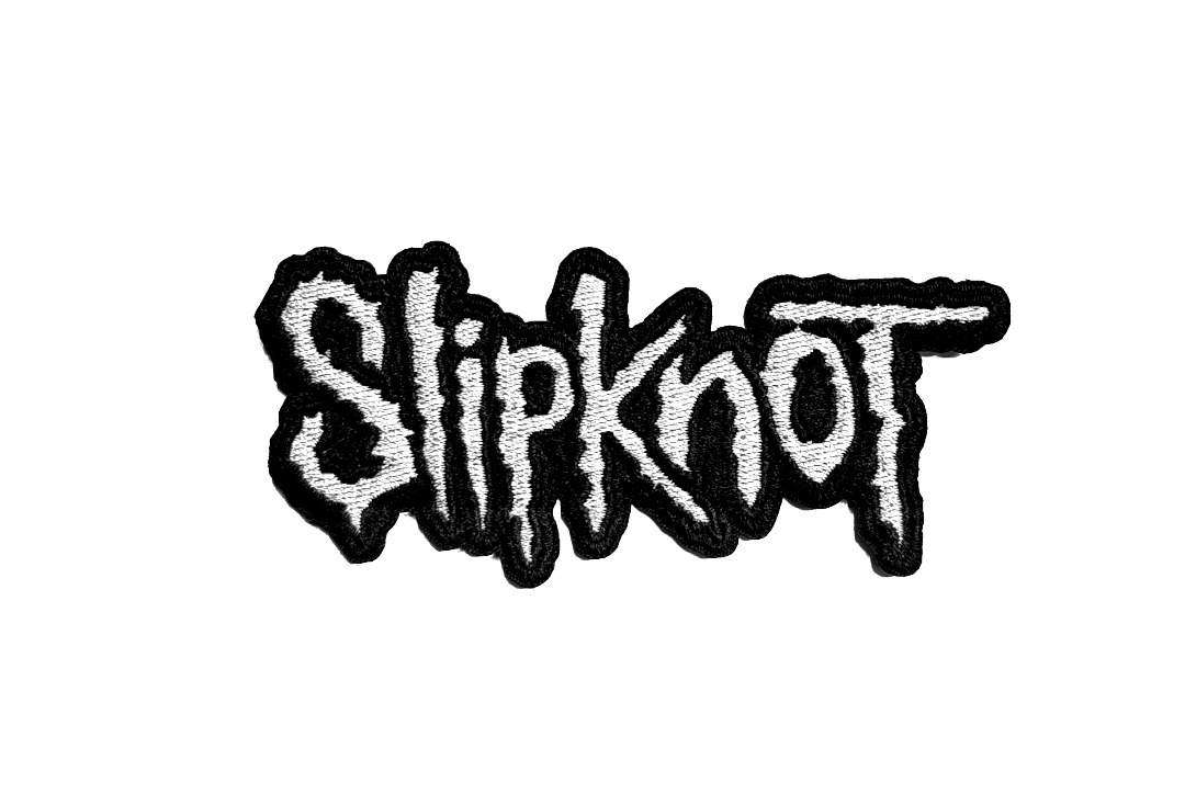 Slipknot - Black Border Cut Out Logo Iron On Embroidered Patch