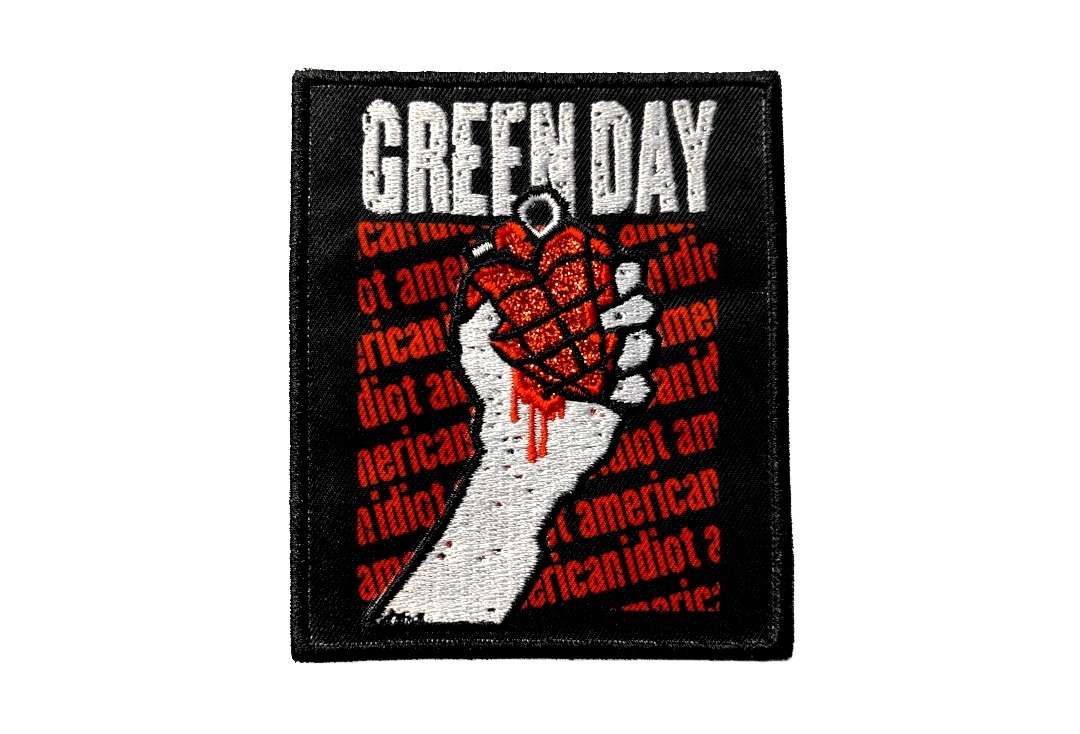 Green Day - American Idiot Glitter Grenade Iron On Printed & Embroidered Patch