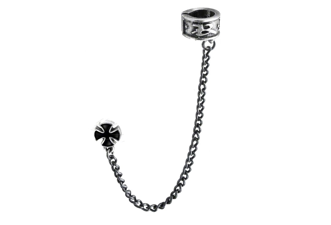 Iron Cross - R.I.P. The Bomber Alchemy Gothic Ear Cuff & Stud