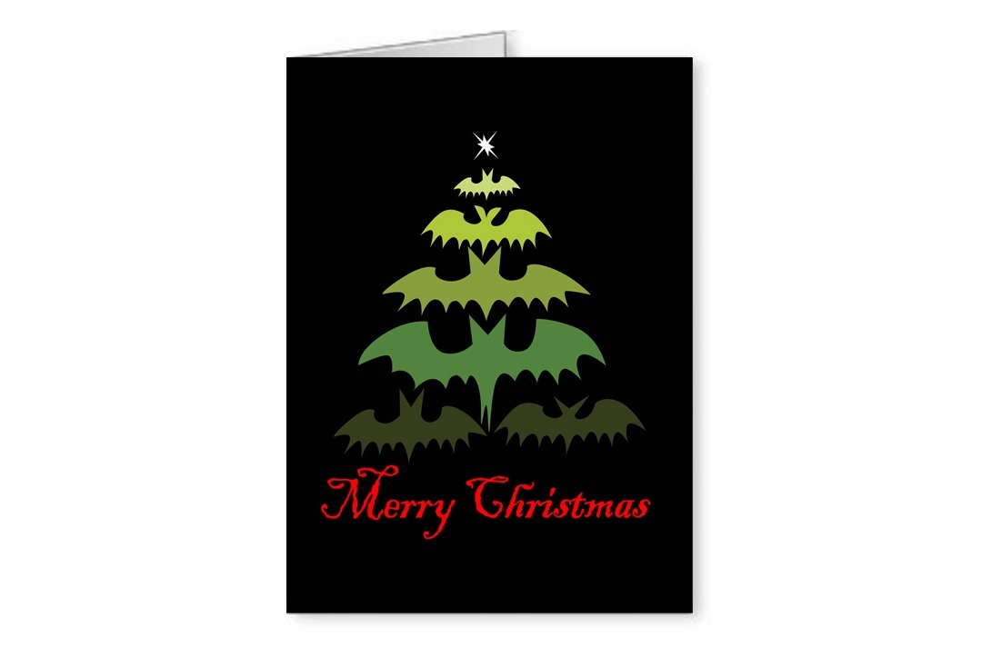 Bat Tree Christmas Greeting Card