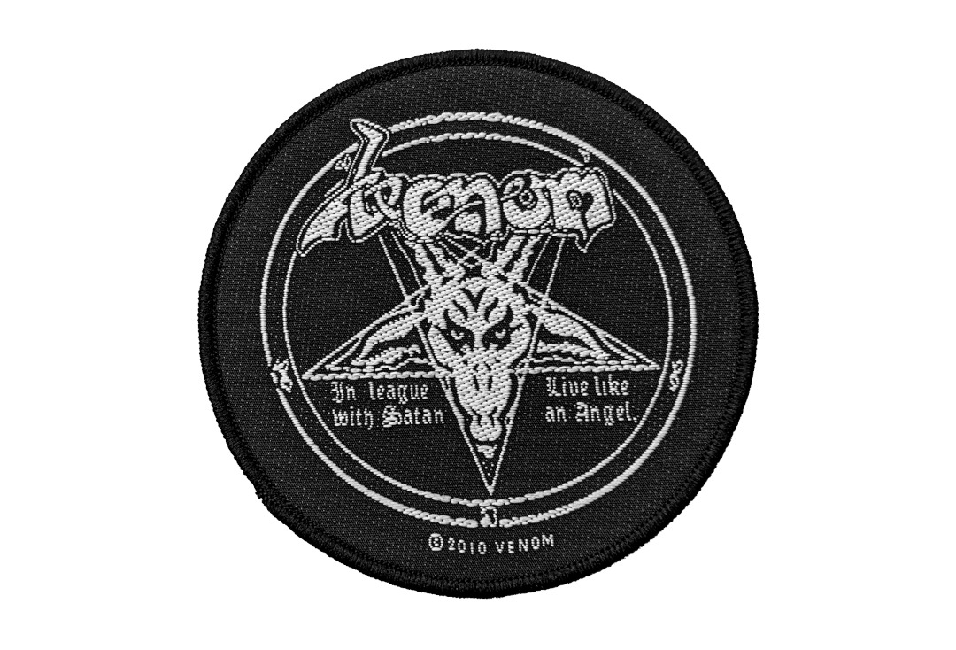 Venom - Circular In League With Satan Sew On Woven Patch