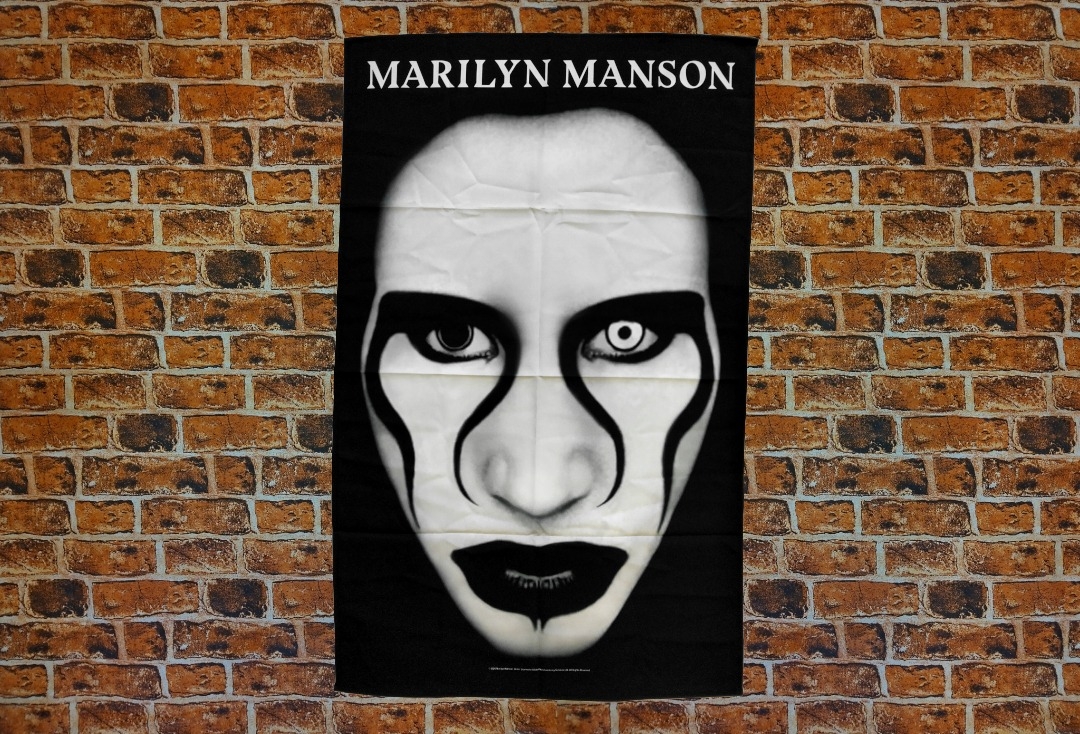 Marilyn Manson - Defiant Face Printed Textile Poster