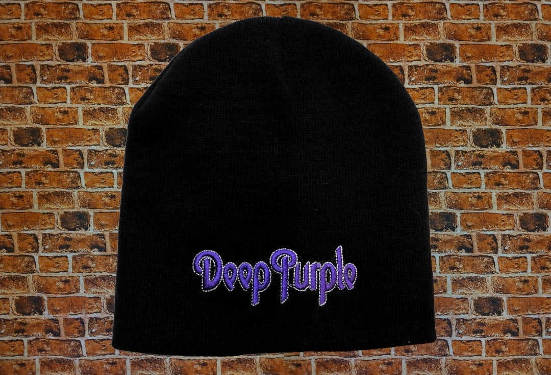 Deep Purple - Purple Logo Embroidered Official Knitted Beanie Hat