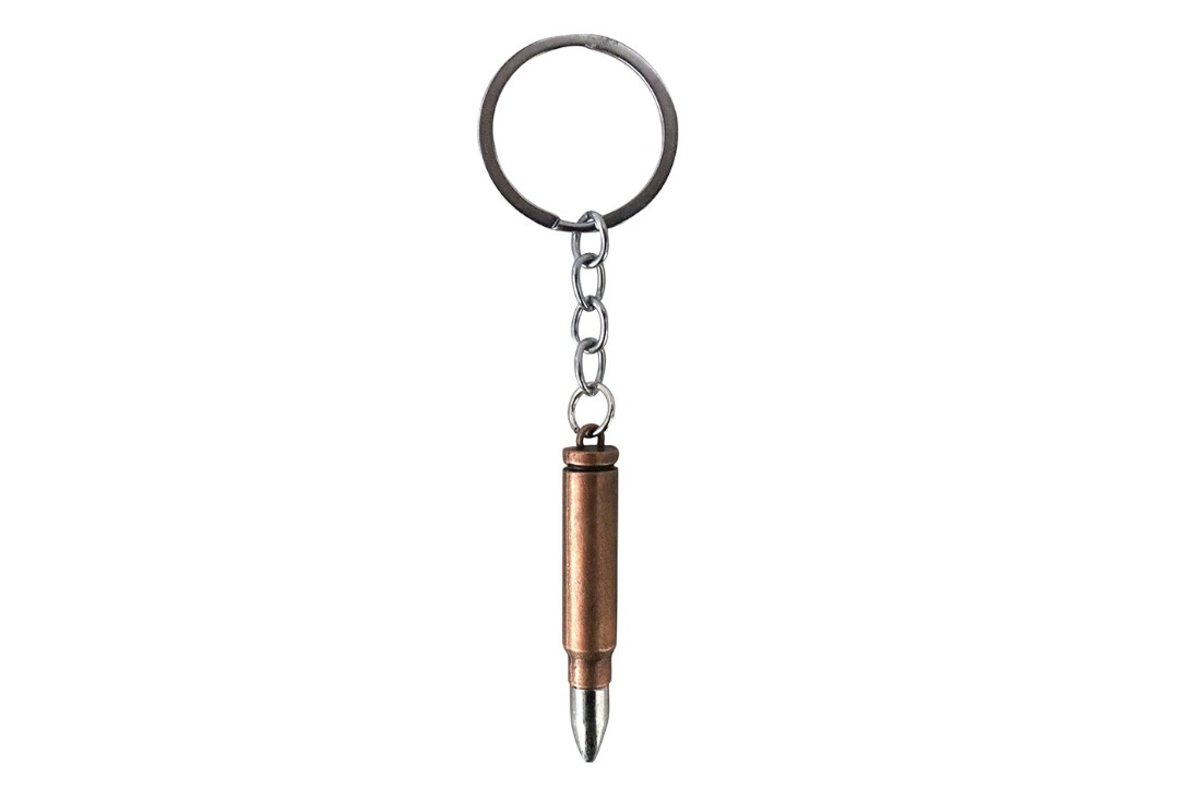 Bronze Coloured Bullet Shaped Metal Keyring