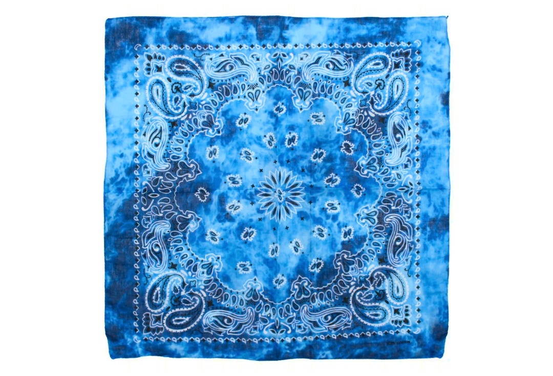 Royal Blue Shaded Retro Paisley Cotton Bandana