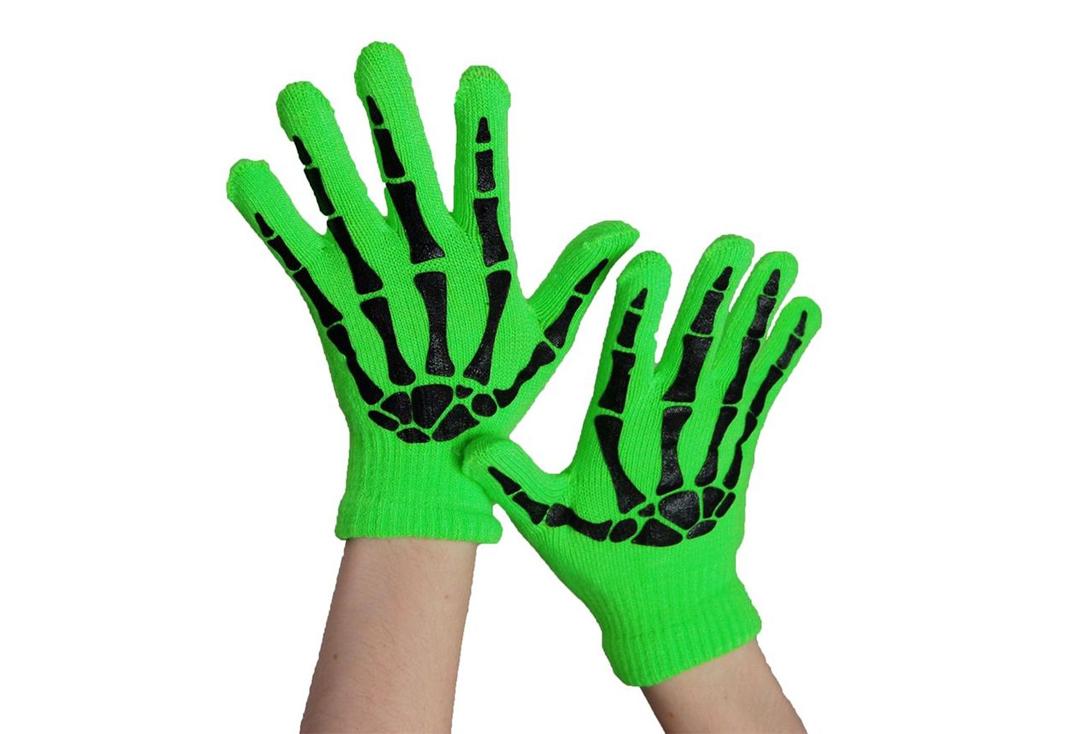 Poizen Industries | Green & Black Skele Gloves