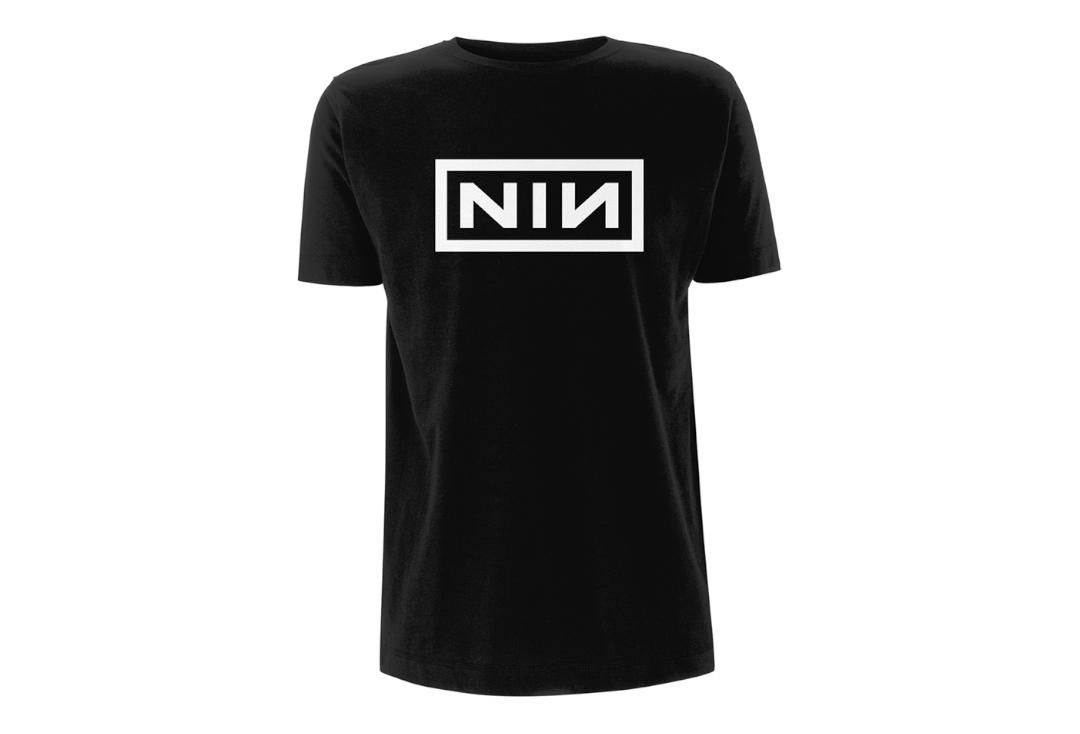 Official Band Merch | Nine Inch Nails - NIN White Logo Men's Short Sleeve T-Shirt - Front View