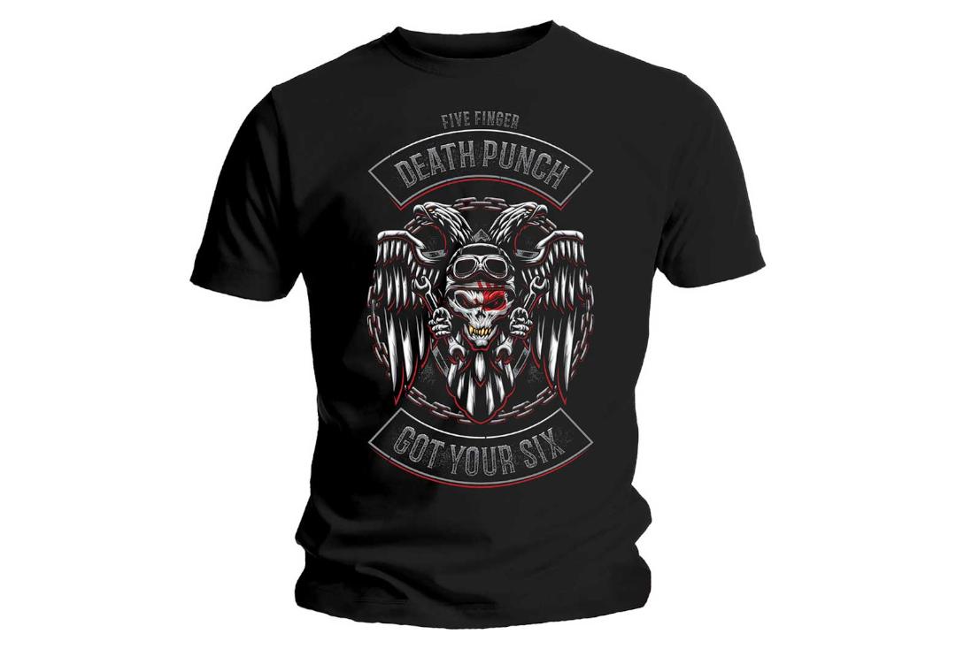 Official Band Merch | Five Finger Death Punch - Biker Badge Men's Short Sleeve T-Shirt