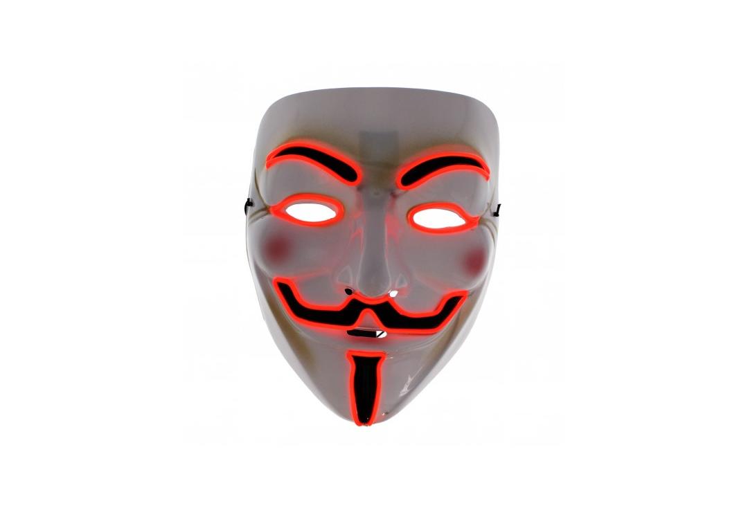 Void Clothing | Vendetta Red LED Light Up Plastic Mask