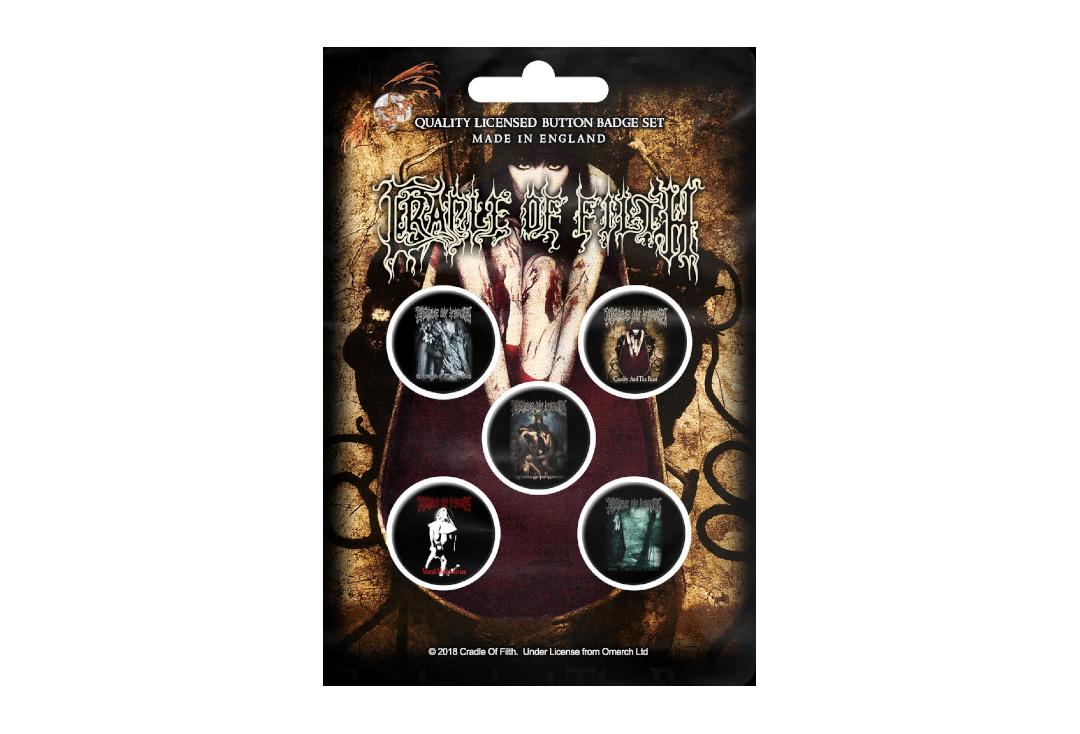 Official Band Merch | Cradle Of Filth - Albums Button Badge Pack