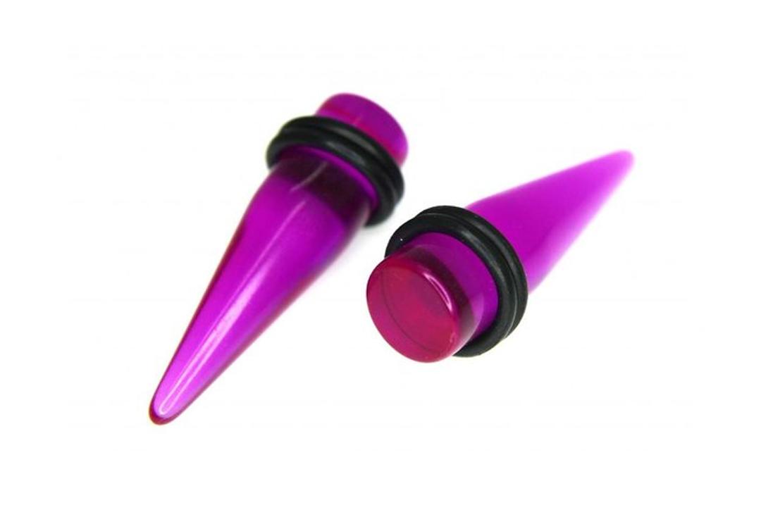 Body Jewellery | Purple Acrylic Stretching Tapers 1.6mm to 12mm