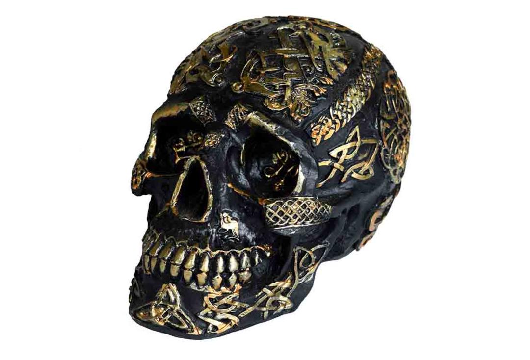 Void Clothing | Black & Gold Celtic Skull Decoration
