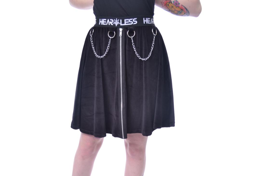 Heartless | Fenna Black Velvet Skirt - Front