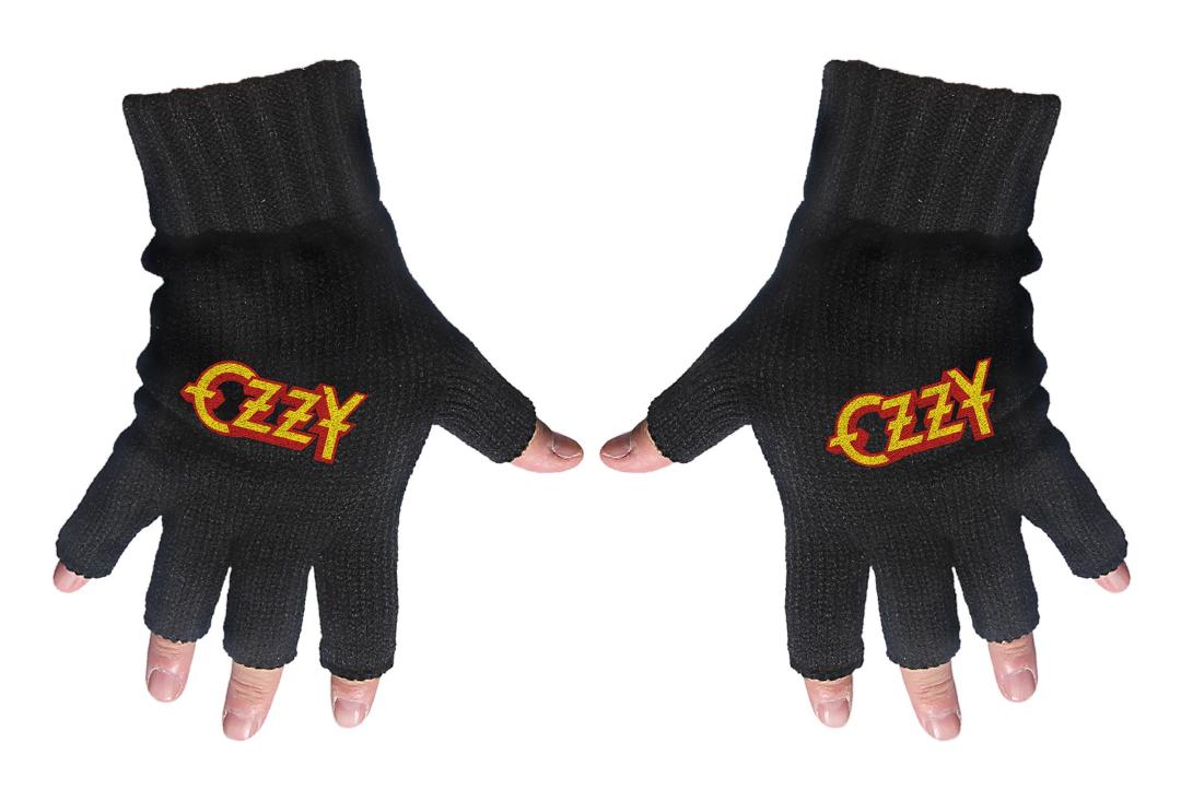 Official Band Merch | Ozzy Osbourne - Logo Embroidered Knitted Finger-less Gloves