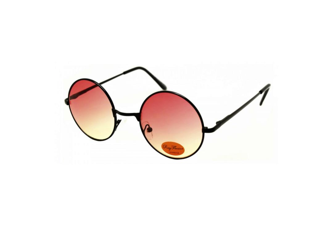 RayFlector | Red Fade Round Lennon Sunglasses