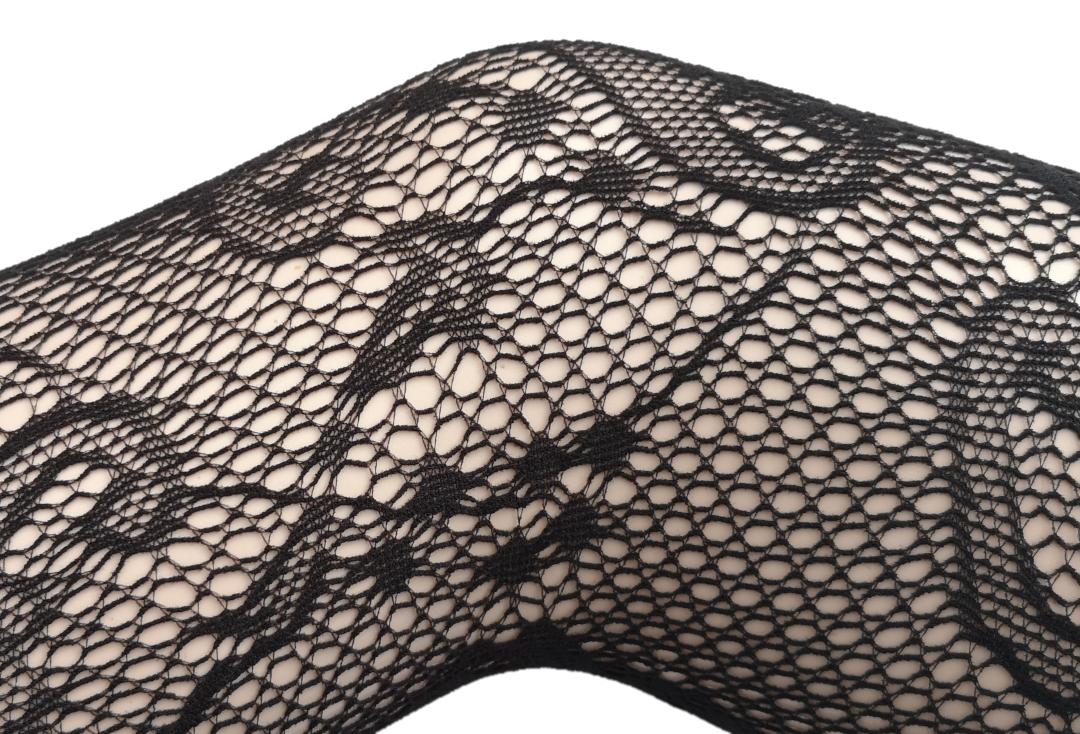 Silky | Vine Black Fishnet Tights - Close