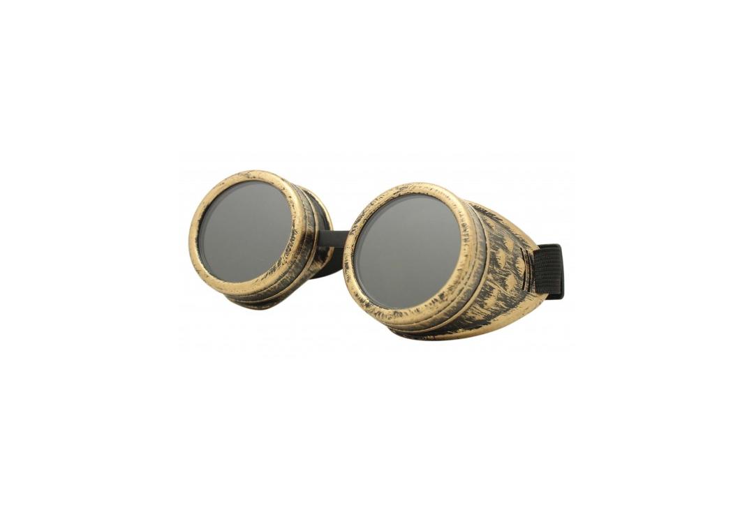 Void Clothing | Distressed Brass Round Cyber Goggles