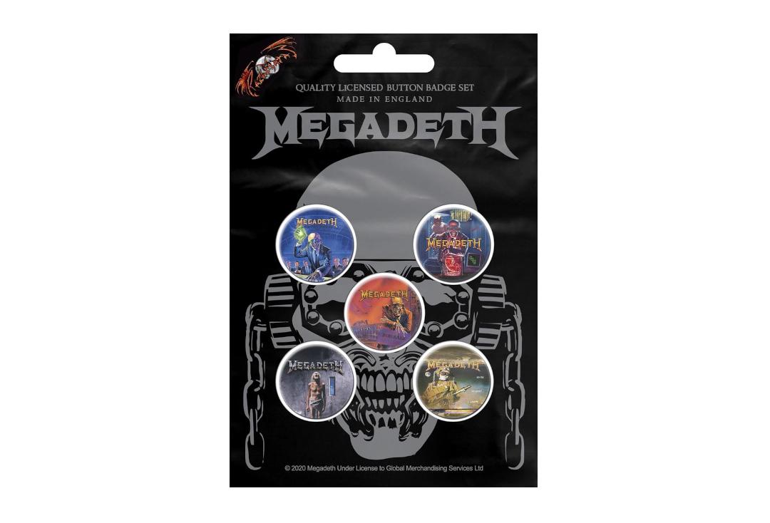 Official Band Merch | Megadeth - Vic Rattlehead Button Badge Pack