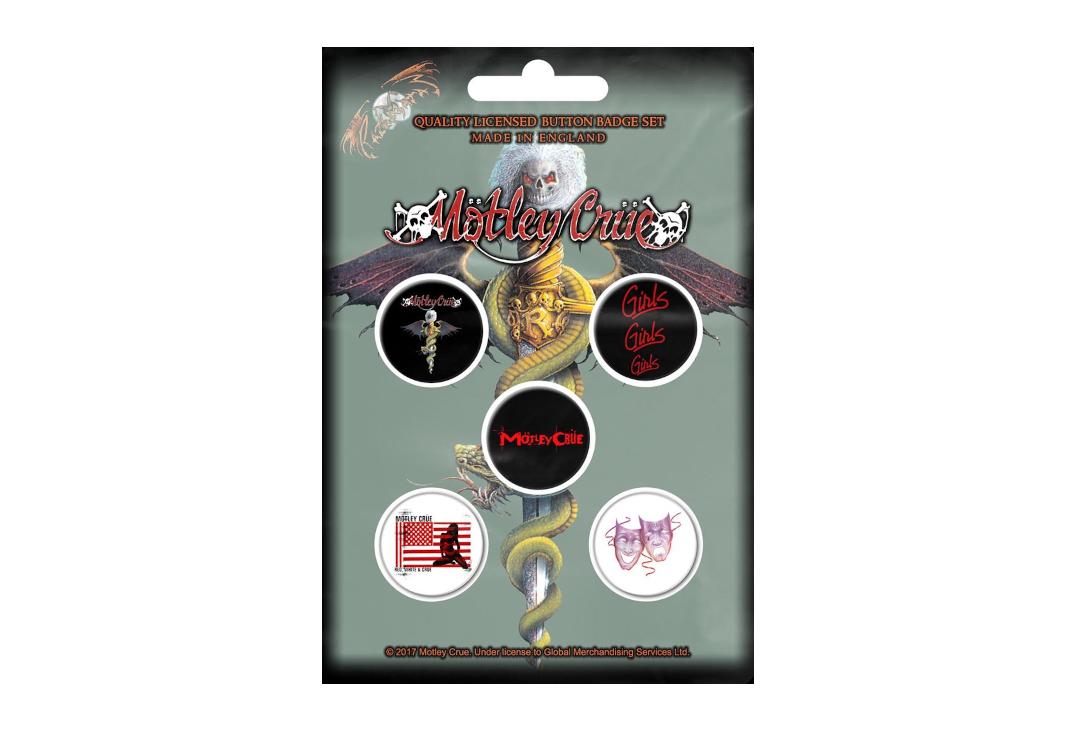 Official Band Merch | Motley Crue - Dr. Feelgood Button Badge Pack