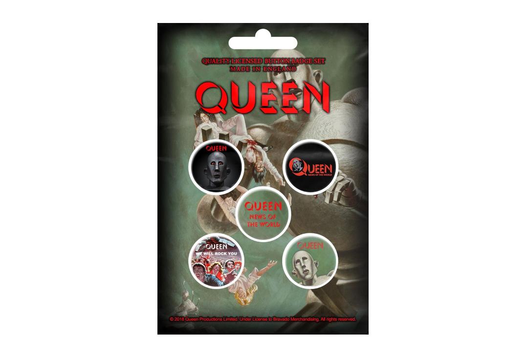 Official Band Merch | Queen - News Of The World Button Badge Pack