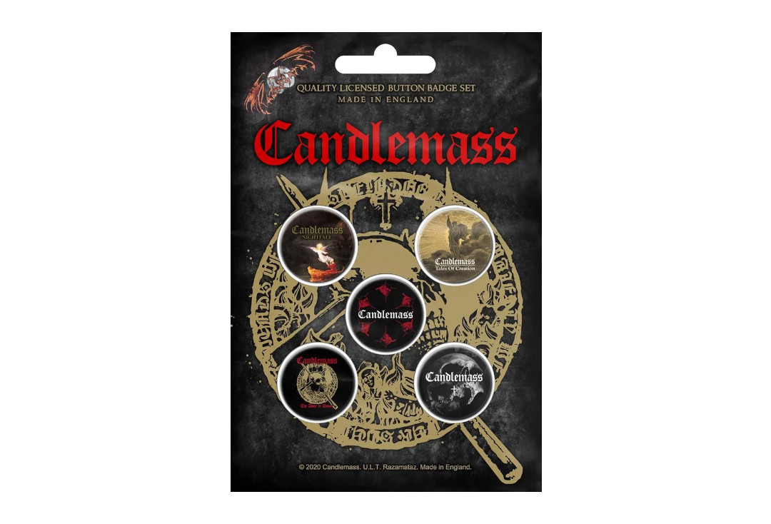 Official Band Merch | Candlemass - The Door To Doom Button Badge Pack