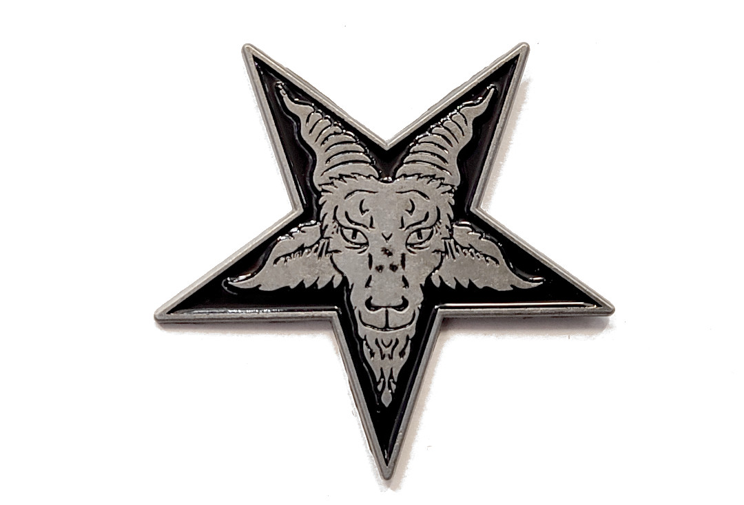 Official Band Merch | Pentagram Baphomet Metal Pin Badge