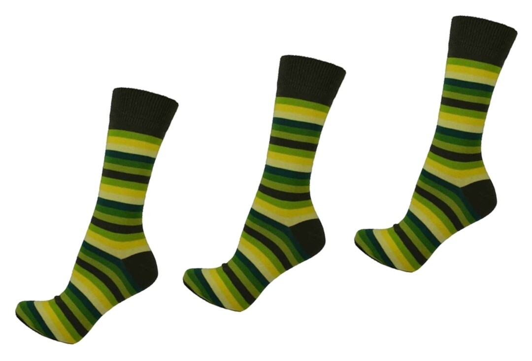 Green Rainbow Thin Stripe Macahel Men's Socks