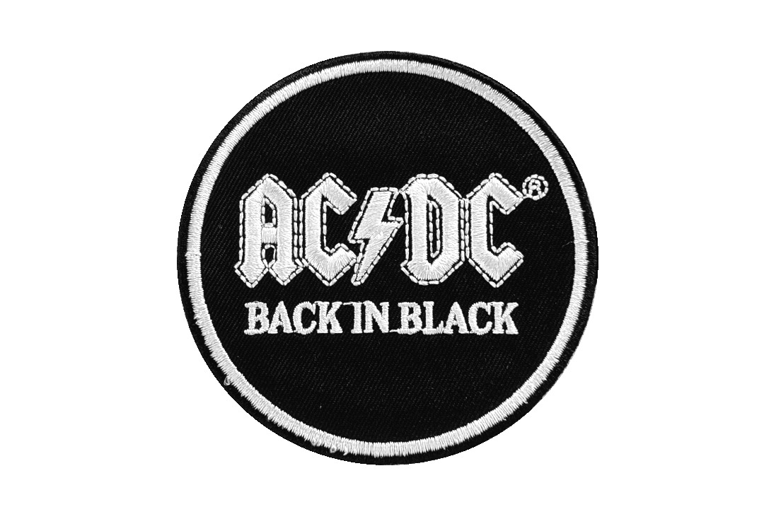 AC/DC - Circular Back In Black Iron On Embroidered Patch