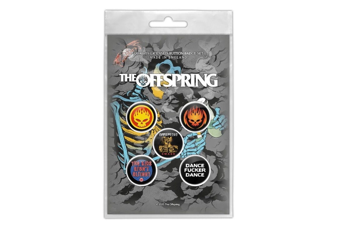 The Offspring - Skeleton Molotov Official Button Badge Pack