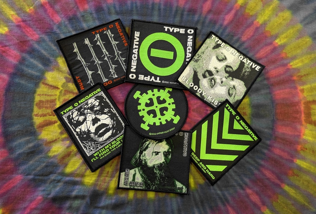 Type O Negative - Bundle Of 7 Official Sew On Woven Patches (October Rust/Bloody Kisses/Symbols/Gears/Dead Again)