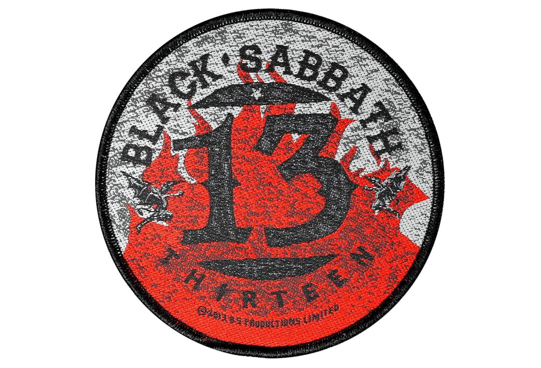 Official Band Merch | Black Sabbath - 13/Flames Circular Woven Patch