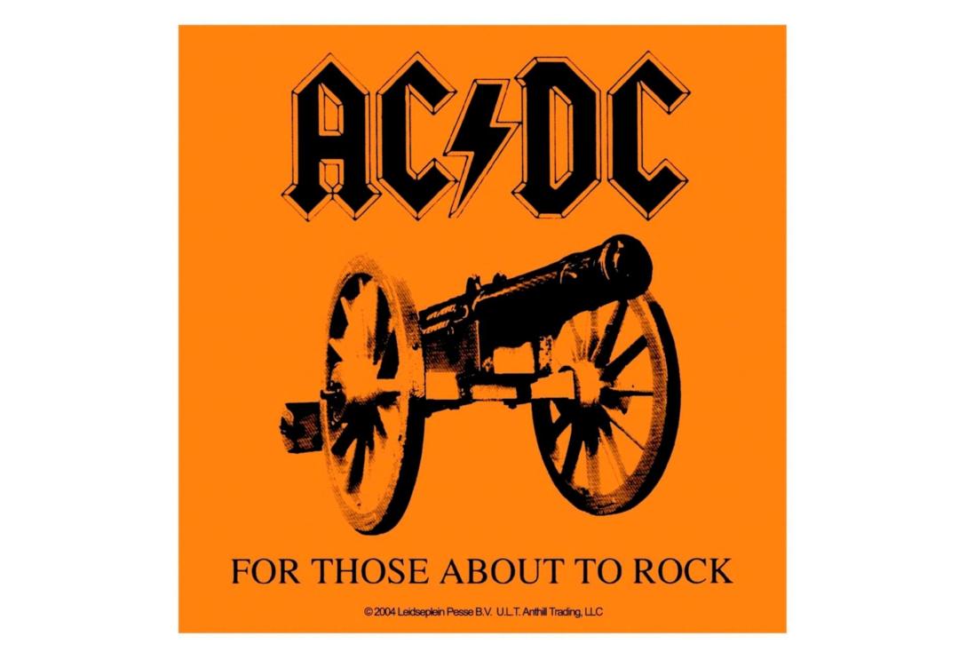 Official Band Merch | AC/DC - For Those About To Rock Vinyl Sticker