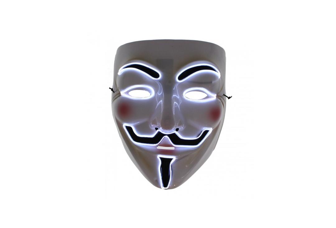 Void Clothing | Vendetta White LED Light Up Plastic Mask