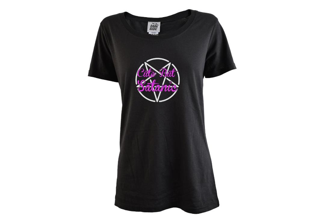 Darkside Clothing | Cute But Satanic Scoop Neck Loose Fit Women's T-Shirt