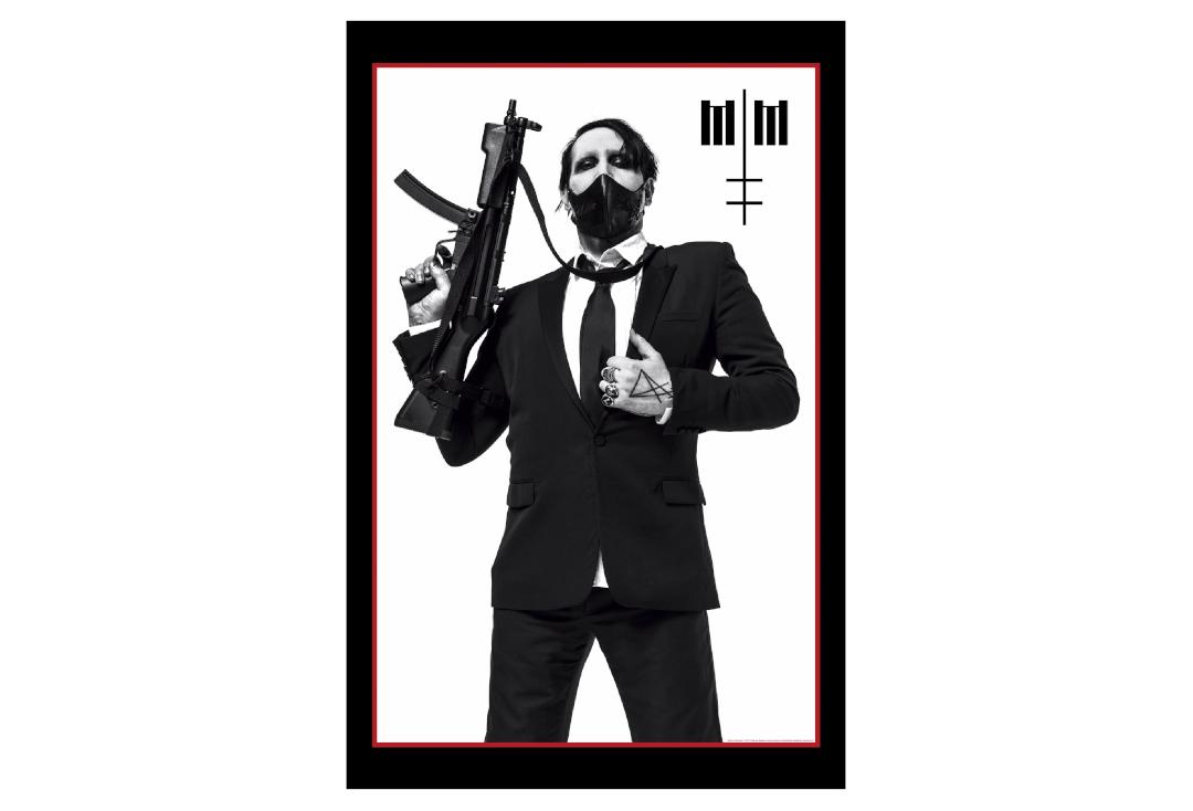 Official Band Merch | Marilyn Manson - Machine Gun Printed Textile Poster