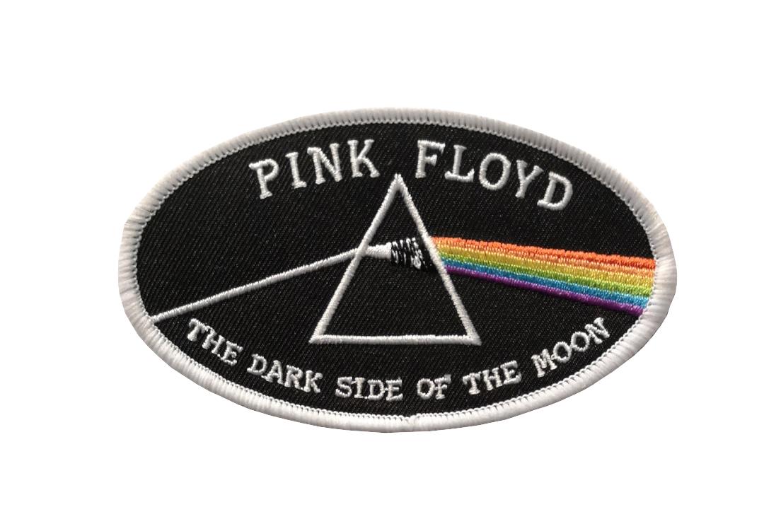 Official Band Merch | Pink Floyd - The Dark Side Of The Moon White Oval Woven Patch