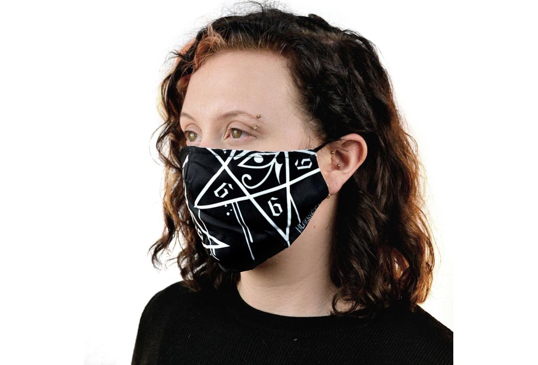 Heartless | Dripping Pentagram Face Mask - Side
