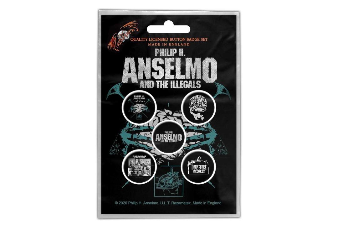 Official Band Merch | Philip H. Anselmo & The Illegals - Brain Button Badge Pack