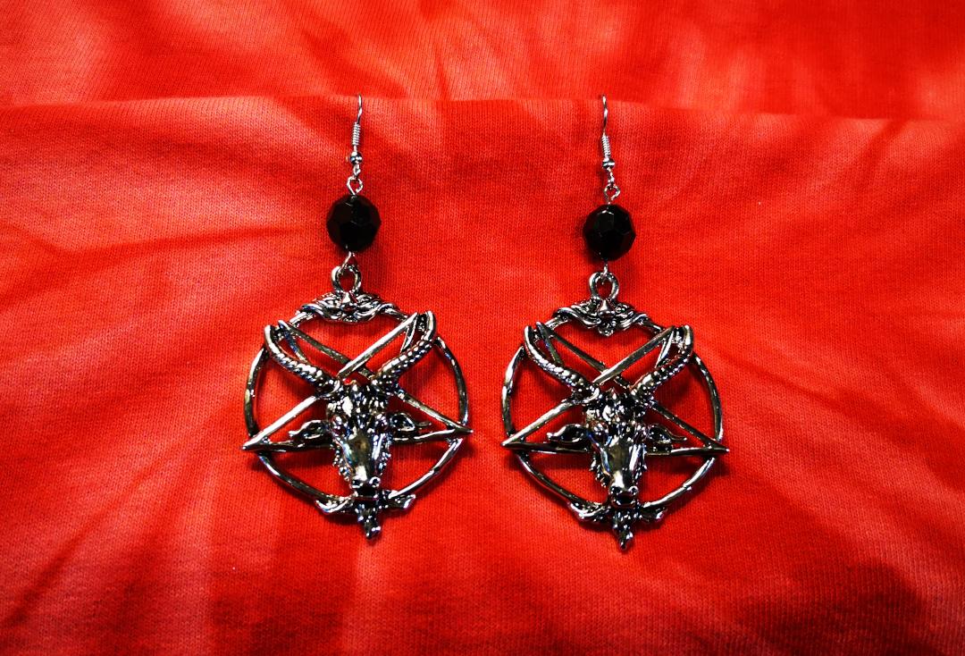 Void Clothing | Pentagram Baphomet Earrings