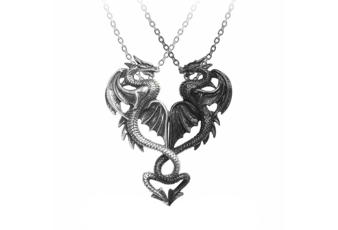 Alchemy Gothic | Draconic Tryst Double Pendant - Main Together