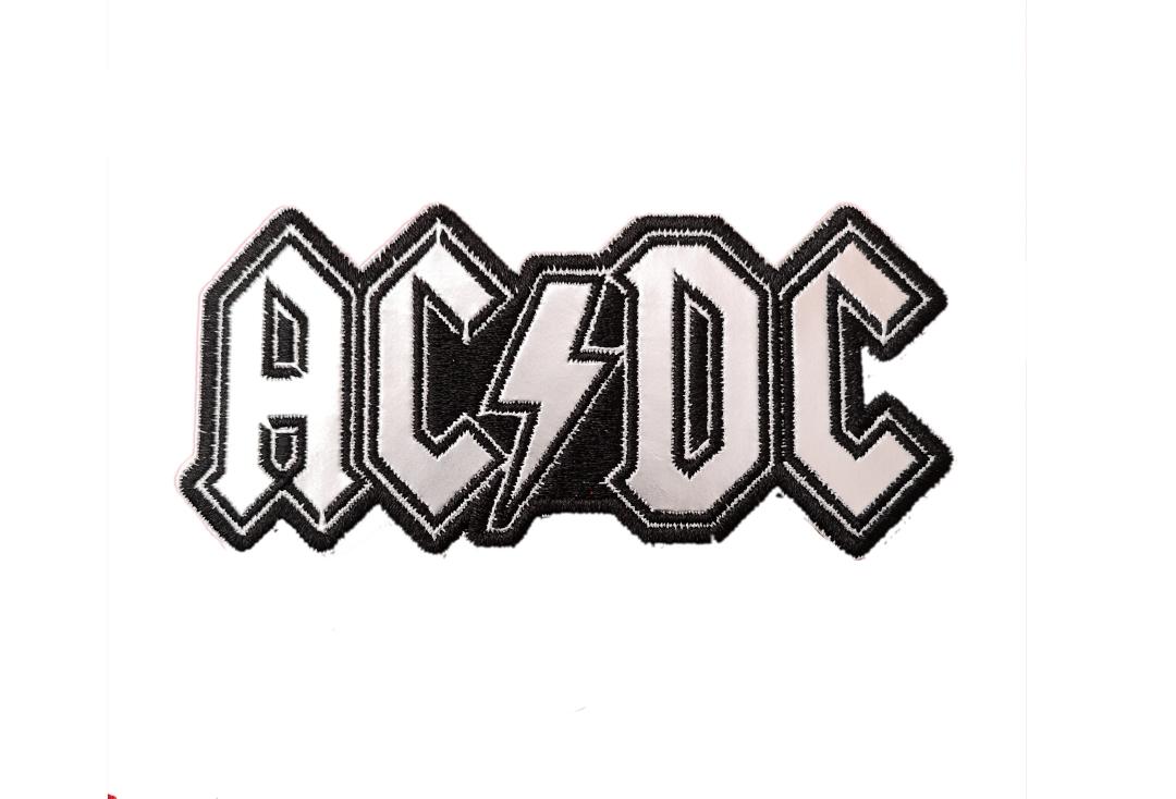 Official Band Merch | AC/DC - Silver Cut Out Foil Logo Woven Patch
