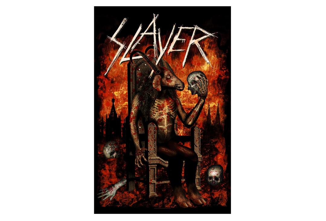 Official Band Merch | Slayer - Devil On Throne Printed Textile Poster