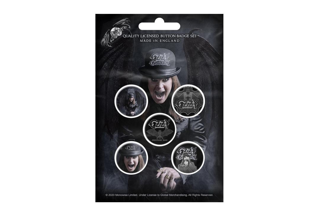 Official Band Merch | Ozzy Osbourne - Ordinary Man Button Badge Pack