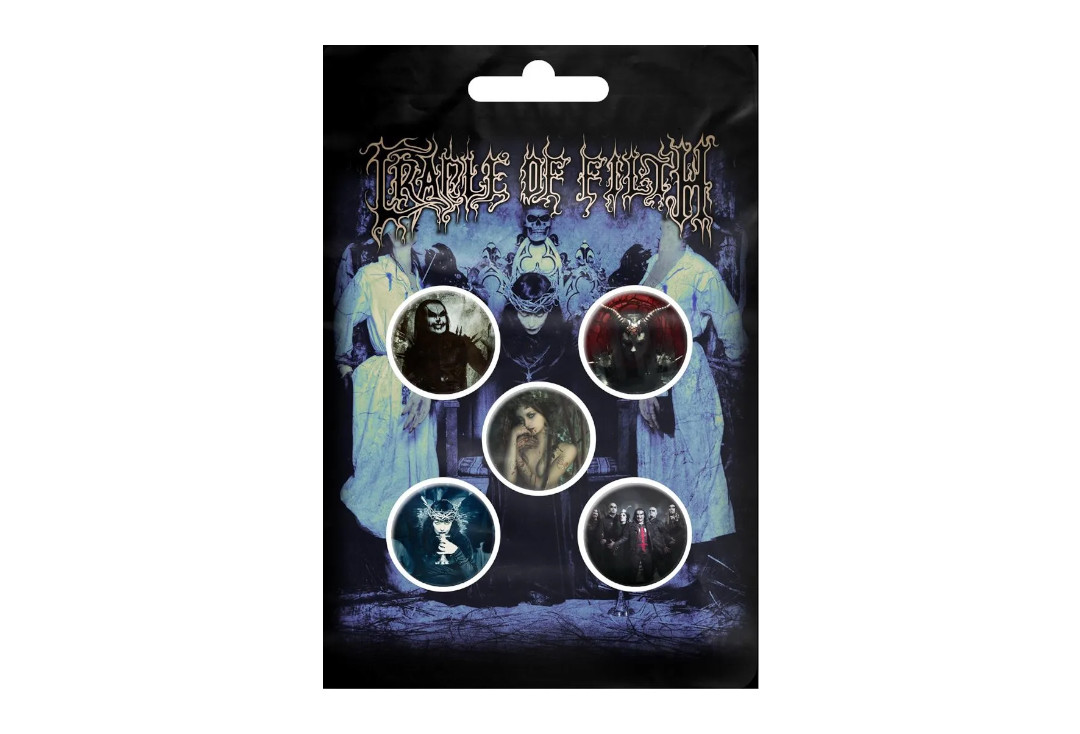 Official Band Merch | Cradle Of Filth - Cryptoriana Button Badge Pack