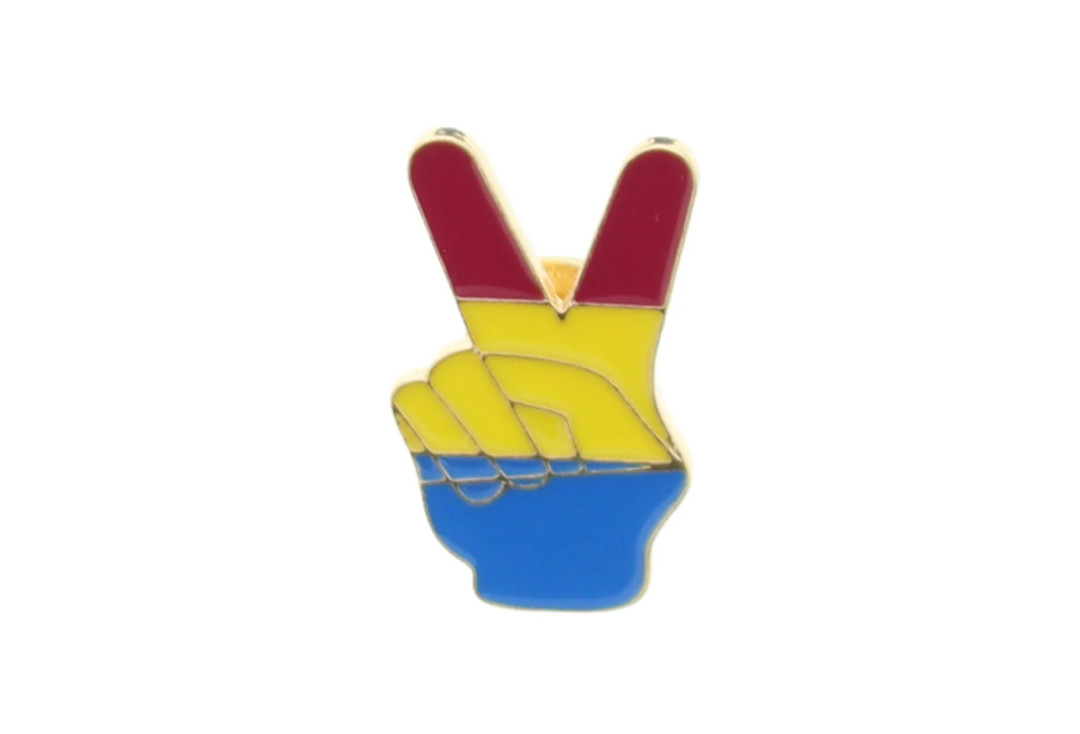 Official Band Merch | Pansexual Pride Peace Sign Metal Pin Badge